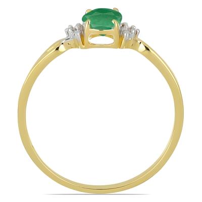 BUY 14K GOLD REAL EMERALD GEMSTONE CLASSIC RING